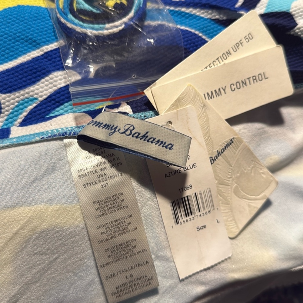 Tommy Bahama Swirl Tide Shirred Bandini Top - Picture 9 of 9